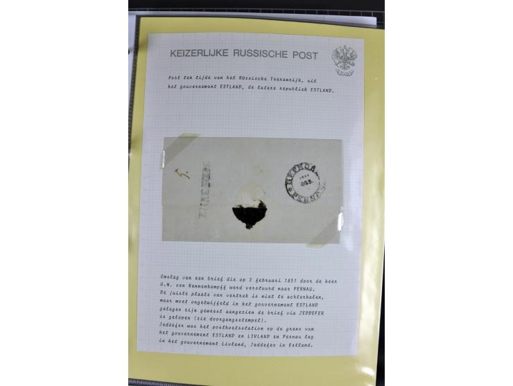 1785/1857, 44 Briefe der kaiserlich russischen Post im Gouvernement Livland, dem nachmaligen Estland, dabei Cholerabrief mit 