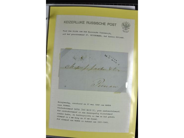 1785/1857, 44 Briefe der kaiserlich russischen Post im Gouvernement Livland, dem nachmaligen Estland, dabei Cholerabrief mit 