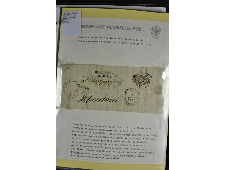 1785/1857, 44 Briefe der kaiserlich russischen Post im Gouvernement Livland, dem nachmaligen Estland, dabei Cholerabrief mit 