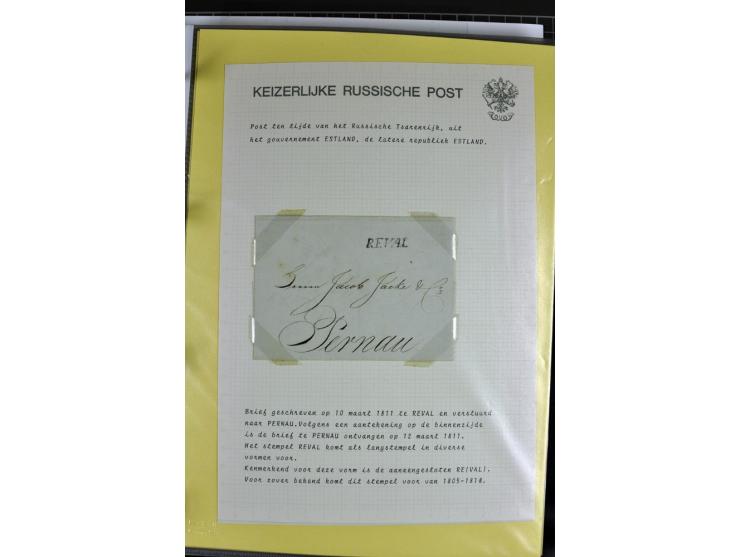 1785/1857, 44 Briefe der kaiserlich russischen Post im Gouvernement Livland, dem nachmaligen Estland, dabei Cholerabrief mit 