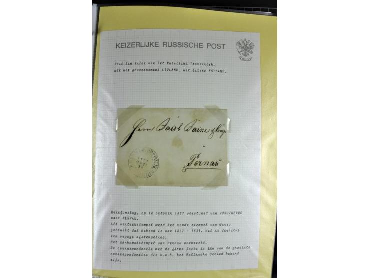 1785/1857, 44 Briefe der kaiserlich russischen Post im Gouvernement Livland, dem nachmaligen Estland, dabei Cholerabrief mit 