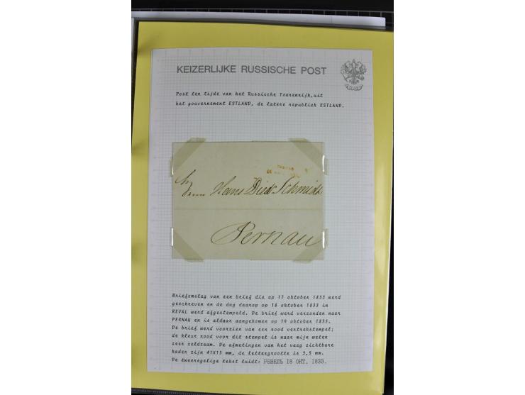 1785/1857, 44 Briefe der kaiserlich russischen Post im Gouvernement Livland, dem nachmaligen Estland, dabei Cholerabrief mit 