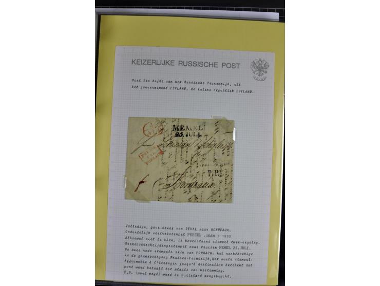 1785/1857, 44 Briefe der kaiserlich russischen Post im Gouvernement Livland, dem nachmaligen Estland, dabei Cholerabrief mit 