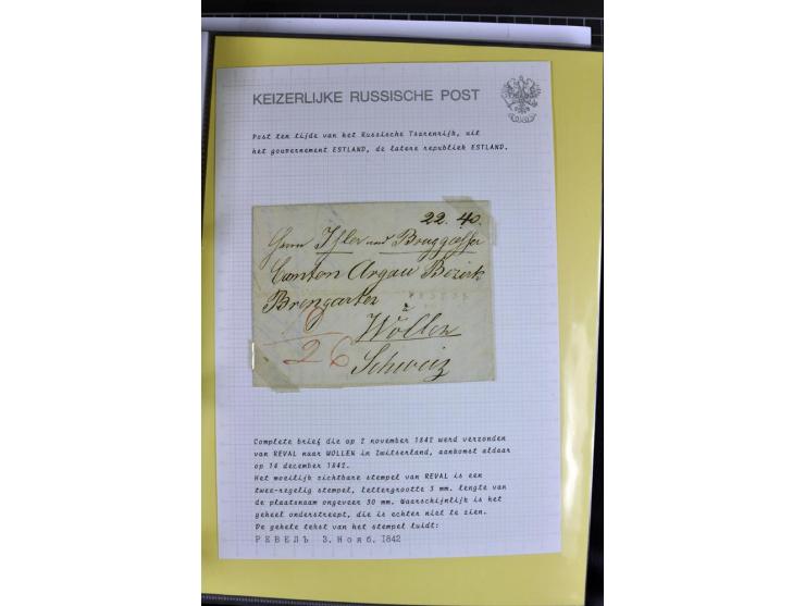 1785/1857, 44 Briefe der kaiserlich russischen Post im Gouvernement Livland, dem nachmaligen Estland, dabei Cholerabrief mit 