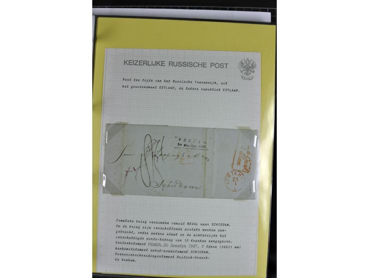 1785/1857, 44 Briefe der kaiserlich russischen Post im Gouvernement Livland, dem nachmaligen Estland, dabei Cholerabrief mit 