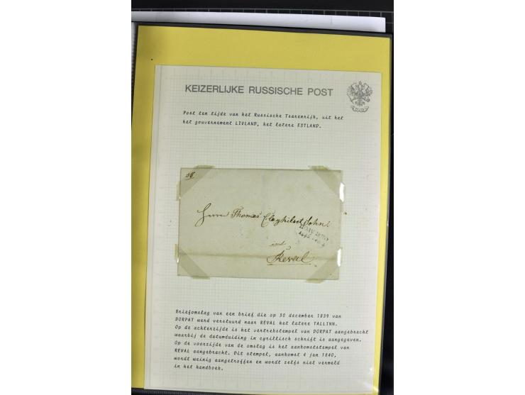1785/1857, 44 Briefe der kaiserlich russischen Post im Gouvernement Livland, dem nachmaligen Estland, dabei Cholerabrief mit 