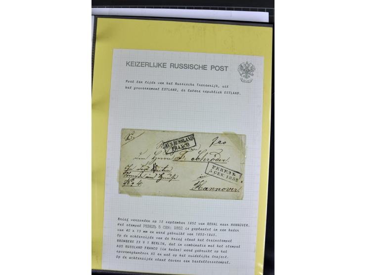 1785/1857, 44 Briefe der kaiserlich russischen Post im Gouvernement Livland, dem nachmaligen Estland, dabei Cholerabrief mit 