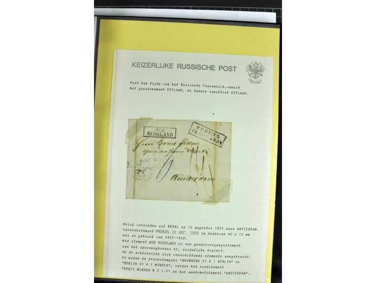 1785/1857, 44 Briefe der kaiserlich russischen Post im Gouvernement Livland, dem nachmaligen Estland, dabei Cholerabrief mit 