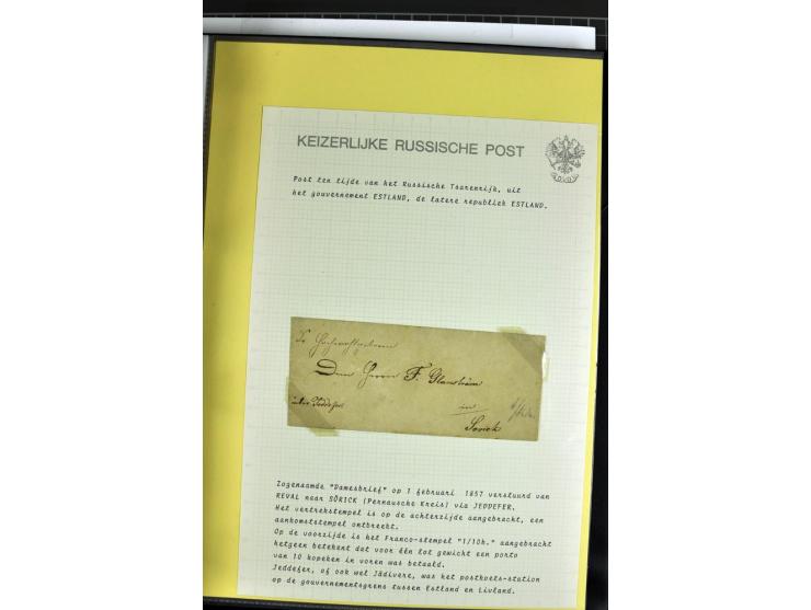 1785/1857, 44 Briefe der kaiserlich russischen Post im Gouvernement Livland, dem nachmaligen Estland, dabei Cholerabrief mit 