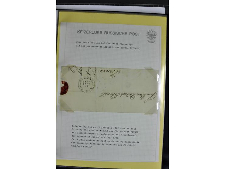 1785/1857, 44 Briefe der kaiserlich russischen Post im Gouvernement Livland, dem nachmaligen Estland, dabei Cholerabrief mit 