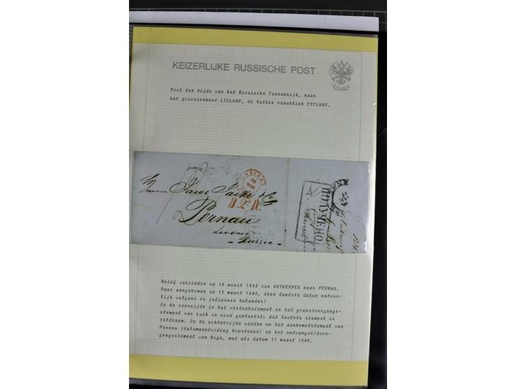 1785/1857, 44 Briefe der kaiserlich russischen Post im Gouvernement Livland, dem nachmaligen Estland, dabei Cholerabrief mit 
