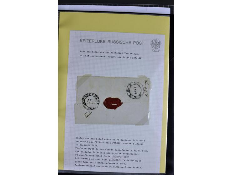 1785/1857, 44 Briefe der kaiserlich russischen Post im Gouvernement Livland, dem nachmaligen Estland, dabei Cholerabrief mit 