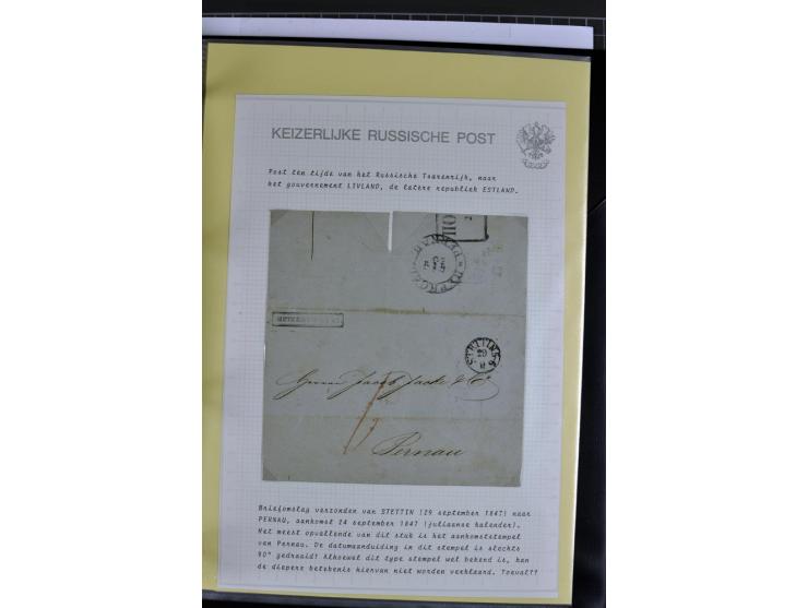 1785/1857, 44 Briefe der kaiserlich russischen Post im Gouvernement Livland, dem nachmaligen Estland, dabei Cholerabrief mit 