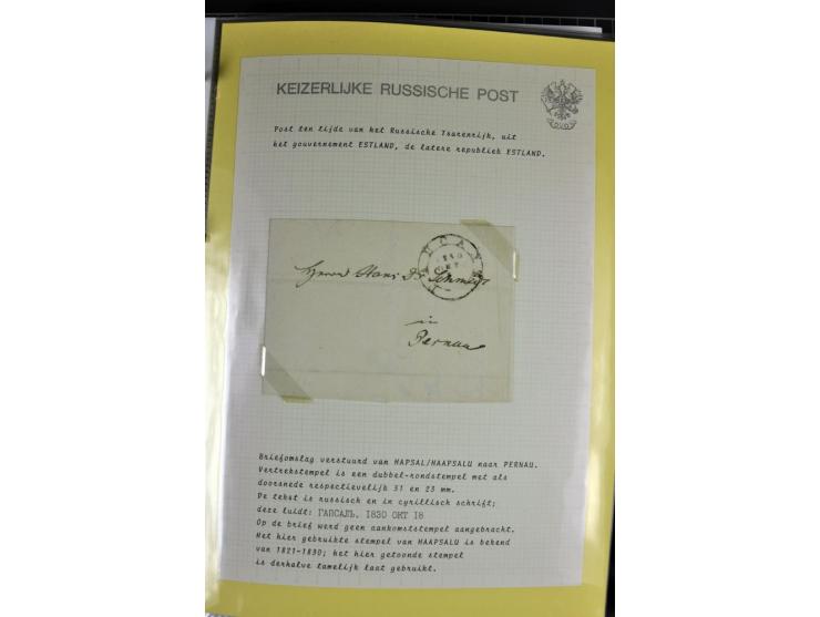1785/1857, 44 Briefe der kaiserlich russischen Post im Gouvernement Livland, dem nachmaligen Estland, dabei Cholerabrief mit 