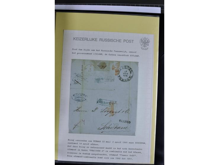 1785/1857, 44 Briefe der kaiserlich russischen Post im Gouvernement Livland, dem nachmaligen Estland, dabei Cholerabrief mit 