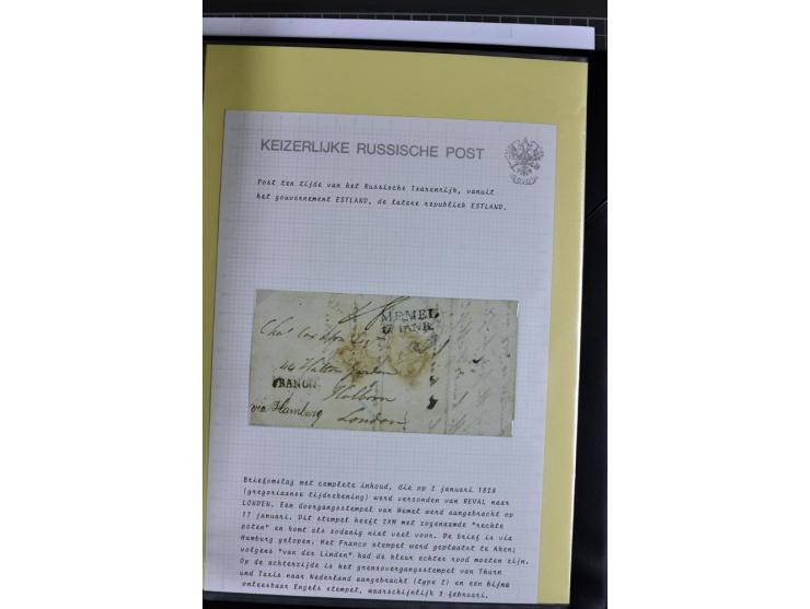 1785/1857, 44 Briefe der kaiserlich russischen Post im Gouvernement Livland, dem nachmaligen Estland, dabei Cholerabrief mit 