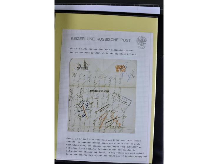 1785/1857, 44 Briefe der kaiserlich russischen Post im Gouvernement Livland, dem nachmaligen Estland, dabei Cholerabrief mit 