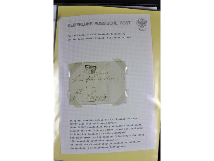 1785/1857, 44 Briefe der kaiserlich russischen Post im Gouvernement Livland, dem nachmaligen Estland, dabei Cholerabrief mit 