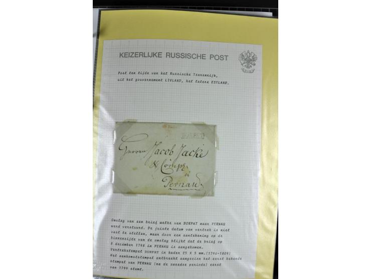 1785/1857, 44 Briefe der kaiserlich russischen Post im Gouvernement Livland, dem nachmaligen Estland, dabei Cholerabrief mit 