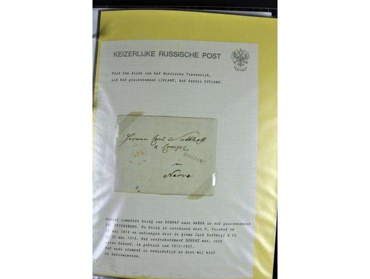 1785/1857, 44 Briefe der kaiserlich russischen Post im Gouvernement Livland, dem nachmaligen Estland, dabei Cholerabrief mit 