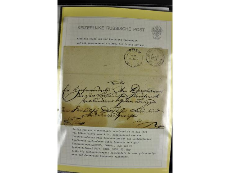 1785/1857, 44 Briefe der kaiserlich russischen Post im Gouvernement Livland, dem nachmaligen Estland, dabei Cholerabrief mit 