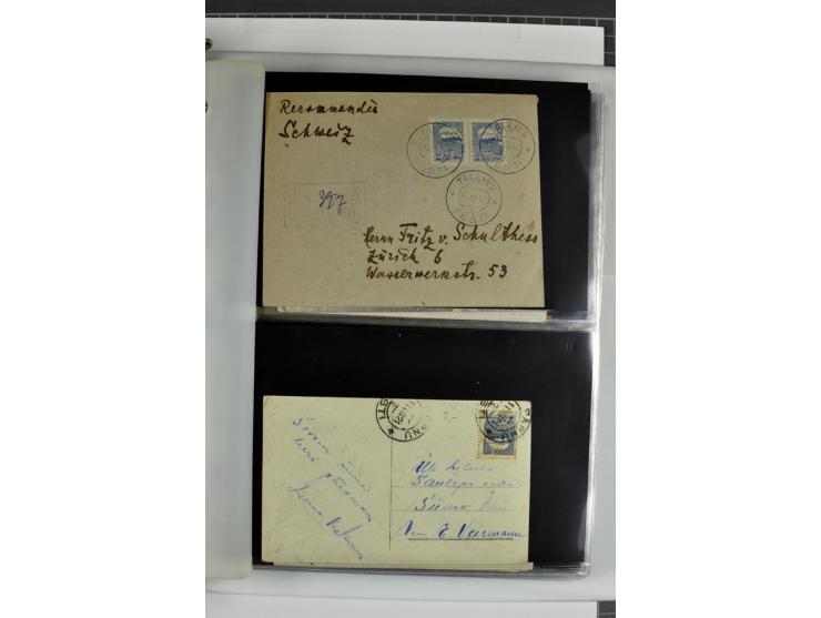 1918/41, rund 150 Briefe und Karten, dabei Feldpost Freiheitskrieg 1918/20, provisorische Stempel, Reco, Zensur, Flugpostbrie