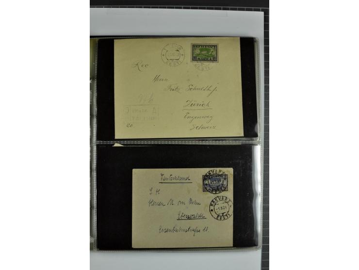 1918/41, rund 150 Briefe und Karten, dabei Feldpost Freiheitskrieg 1918/20, provisorische Stempel, Reco, Zensur, Flugpostbrie