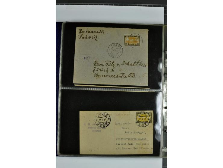 1918/41, rund 150 Briefe und Karten, dabei Feldpost Freiheitskrieg 1918/20, provisorische Stempel, Reco, Zensur, Flugpostbrie