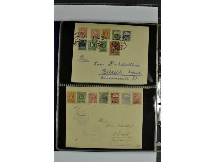 1918/41, rund 150 Briefe und Karten, dabei Feldpost Freiheitskrieg 1918/20, provisorische Stempel, Reco, Zensur, Flugpostbrie