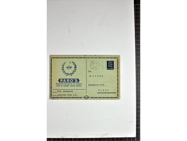 1937, PARO-Kartenbriefe, 12 Stück gebraucht, dabei Ersttagsstempel und Letzttagsstempel (als Reco), mit und ohne Inlets, dazu