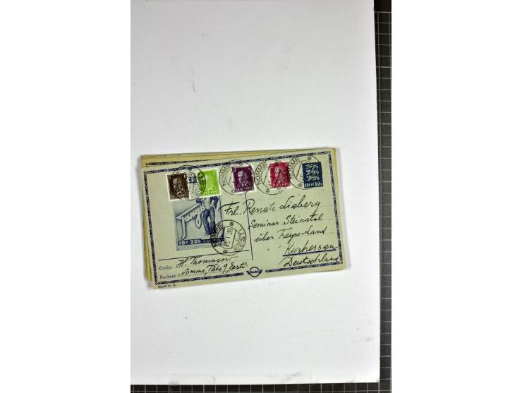 1937, PARO-Kartenbriefe, 12 Stück gebraucht, dabei Ersttagsstempel und Letzttagsstempel (als Reco), mit und ohne Inlets, dazu