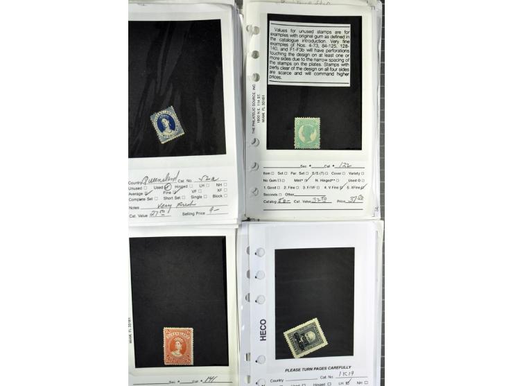 1840/1950, ungebrauchter, postfrischer und gestempelter Lagerbestand auf Verkaufskärtchen aus altem Händlerbestand "Miami Sou
