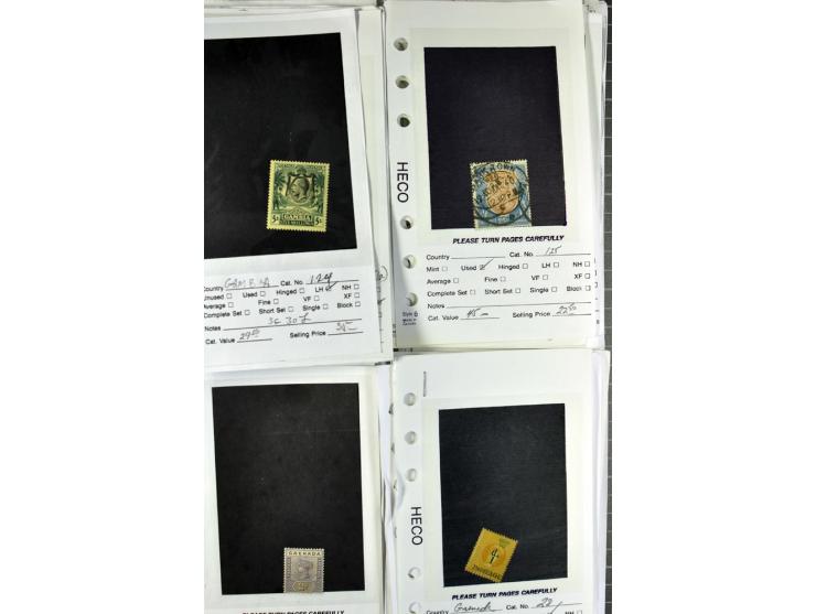 1840/1950, ungebrauchter, postfrischer und gestempelter Lagerbestand auf Verkaufskärtchen aus altem Händlerbestand "Miami Sou