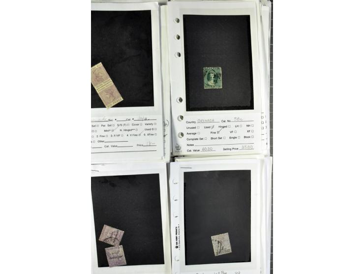 1840/1950, ungebrauchter, postfrischer und gestempelter Lagerbestand auf Verkaufskärtchen aus altem Händlerbestand "Miami Sou
