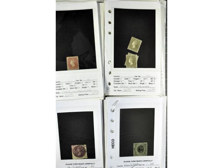 1840/1950, ungebrauchter, postfrischer und gestempelter Lagerbestand auf Verkaufskärtchen aus altem Händlerbestand "Miami Sou