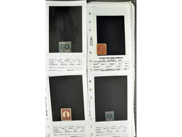 1840/1950, ungebrauchter, postfrischer und gestempelter Lagerbestand auf Verkaufskärtchen aus altem Händlerbestand "Miami Sou