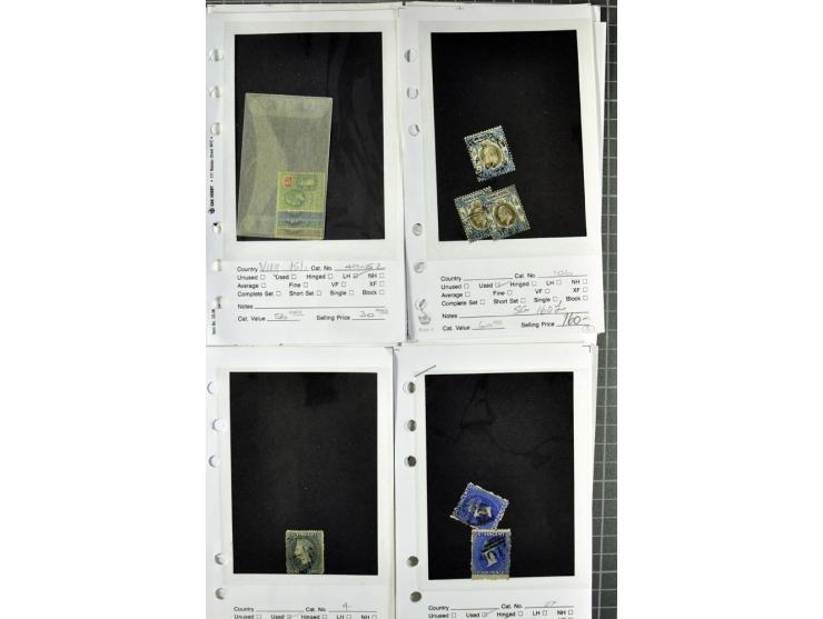 1840/1950, ungebrauchter, postfrischer und gestempelter Lagerbestand auf Verkaufskärtchen aus altem Händlerbestand "Miami Sou