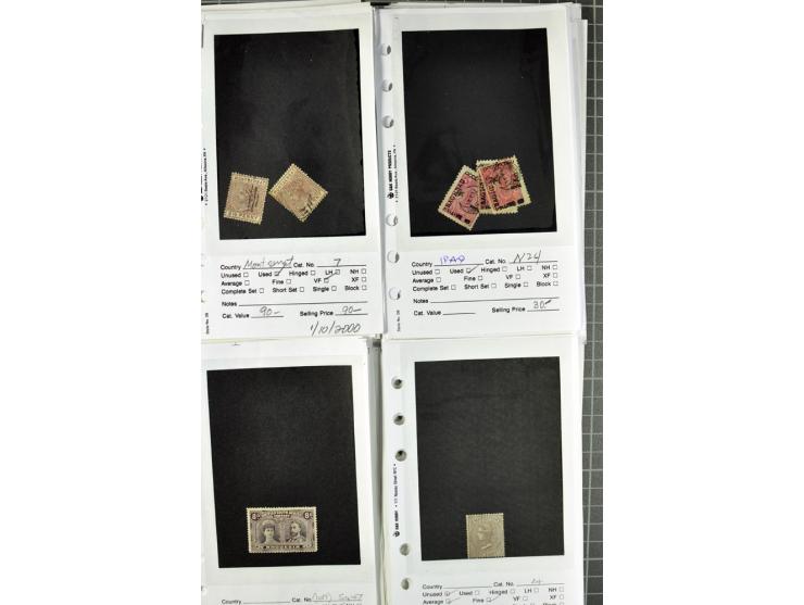 1840/1950, ungebrauchter, postfrischer und gestempelter Lagerbestand auf Verkaufskärtchen aus altem Händlerbestand "Miami Sou