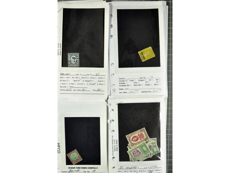 1840/1950, ungebrauchter, postfrischer und gestempelter Lagerbestand auf Verkaufskärtchen aus altem Händlerbestand "Miami Sou