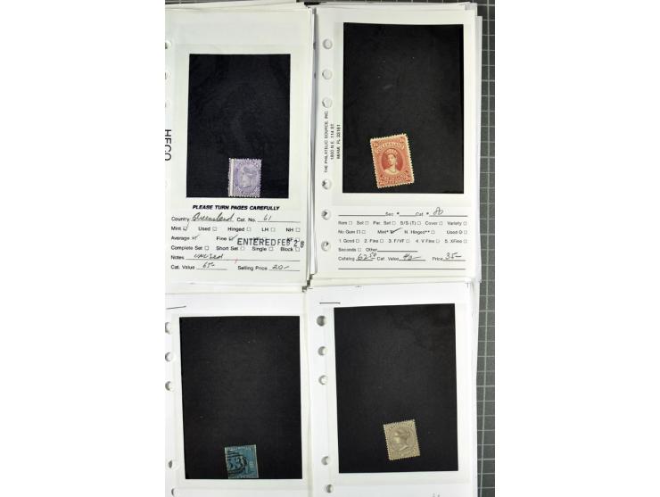 1840/1950, ungebrauchter, postfrischer und gestempelter Lagerbestand auf Verkaufskärtchen aus altem Händlerbestand "Miami Sou