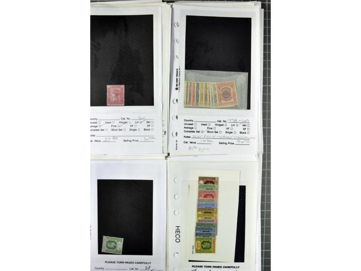 1840/1950, ungebrauchter, postfrischer und gestempelter Lagerbestand auf Verkaufskärtchen aus altem Händlerbestand "Miami Sou