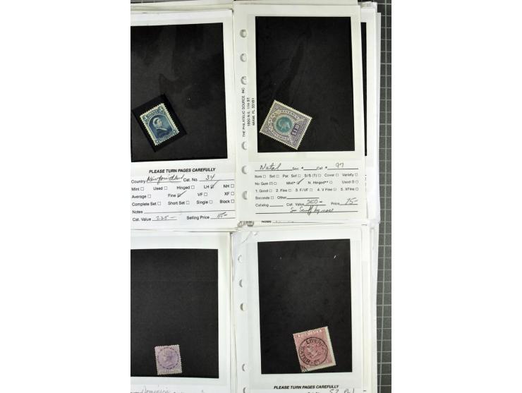 1840/1950, ungebrauchter, postfrischer und gestempelter Lagerbestand auf Verkaufskärtchen aus altem Händlerbestand "Miami Sou