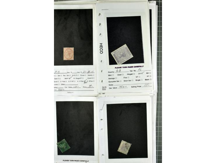 1840/1950, ungebrauchter, postfrischer und gestempelter Lagerbestand auf Verkaufskärtchen aus altem Händlerbestand "Miami Sou