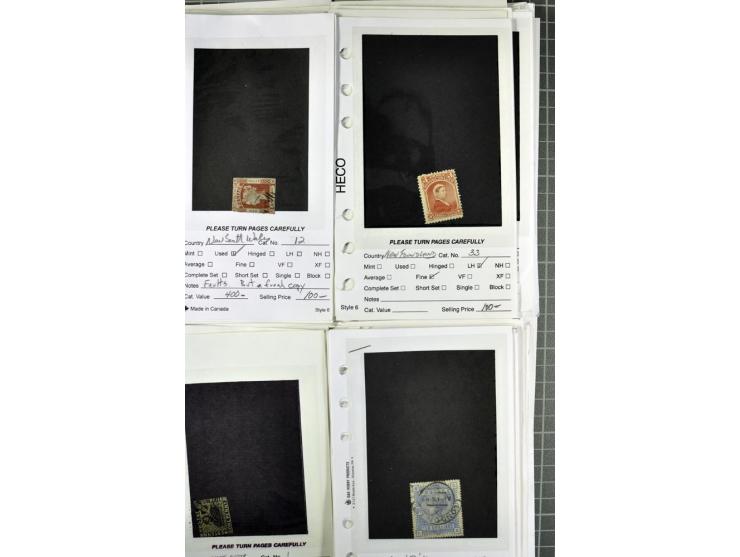 1840/1950, ungebrauchter, postfrischer und gestempelter Lagerbestand auf Verkaufskärtchen aus altem Händlerbestand "Miami Sou