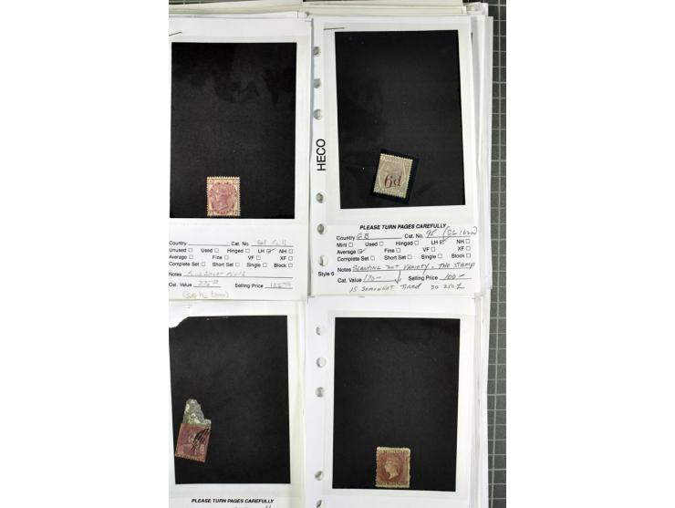 1840/1950, ungebrauchter, postfrischer und gestempelter Lagerbestand auf Verkaufskärtchen aus altem Händlerbestand "Miami Sou