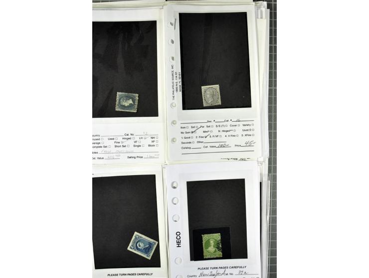 1840/1950, ungebrauchter, postfrischer und gestempelter Lagerbestand auf Verkaufskärtchen aus altem Händlerbestand "Miami Sou