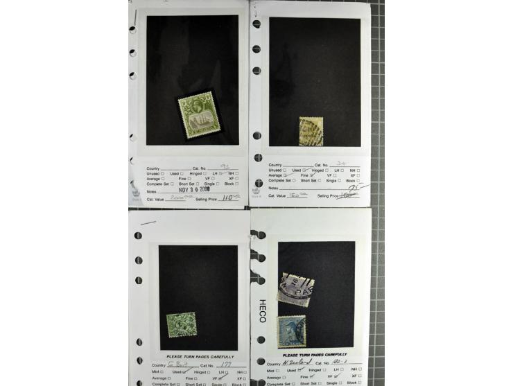1840/1950, ungebrauchter, postfrischer und gestempelter Lagerbestand auf Verkaufskärtchen aus altem Händlerbestand "Miami Sou