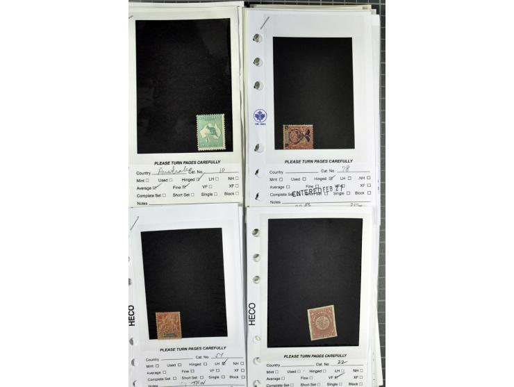 1840/1950, ungebrauchter, postfrischer und gestempelter Lagerbestand auf Verkaufskärtchen aus altem Händlerbestand "Miami Sou