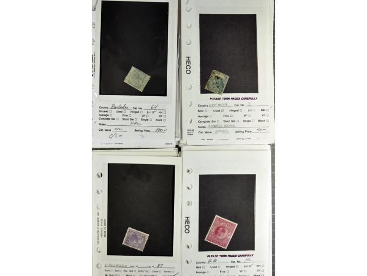 1840/1950, ungebrauchter, postfrischer und gestempelter Lagerbestand auf Verkaufskärtchen aus altem Händlerbestand "Miami Sou