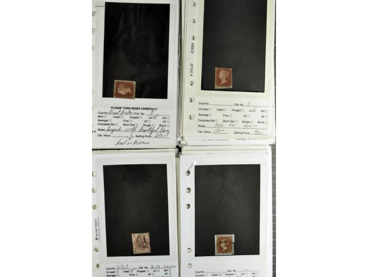 1840/1950, ungebrauchter, postfrischer und gestempelter Lagerbestand auf Verkaufskärtchen aus altem Händlerbestand "Miami Sou